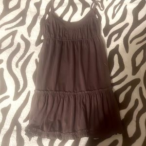 brown ruffled energie dress